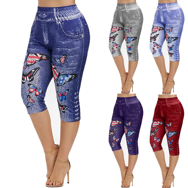 Print Capri Jeggings Short Pants 