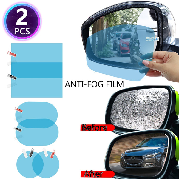 2pcs Car Rain Film Rearview Mirror Protector Film Anti Fog Membrane Rainproof 