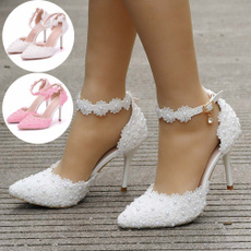 womenhigh, Lace, wedding shoes, Handmade