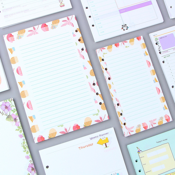 40 Sheets A5 A6 Color Loose Leaf Notebook 6 Holes Binder Paper Planner Filler Paper Wish