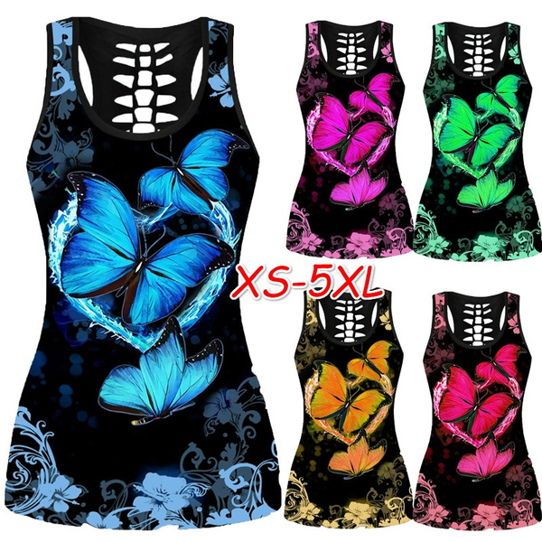 3D Print Women Butterfly Sleeveless Shirt Summer Tank Tops Plus Size 3d-print-women-butterfly-sleeveless-shirt-summer-tank-tops-plus-size