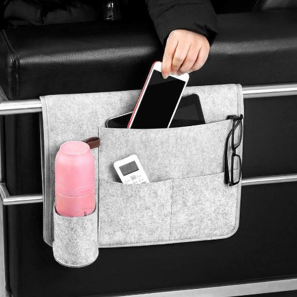 Bedside Storage Bag Felt Sofa Bed Phone Pocket Hanging Storage Organizer  Holder Water Bottle Organizer Bed Holder Pockets
