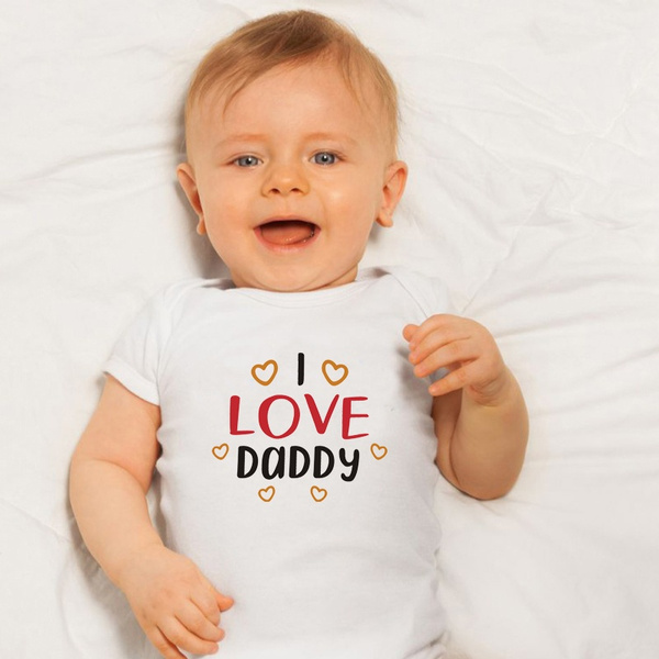 I Love Daddy Baby Boy Baby Clothes Baby Girl Personalized Organic Clothes Funny Bodysuit Baby Shower Gift Jumpsuit Wish