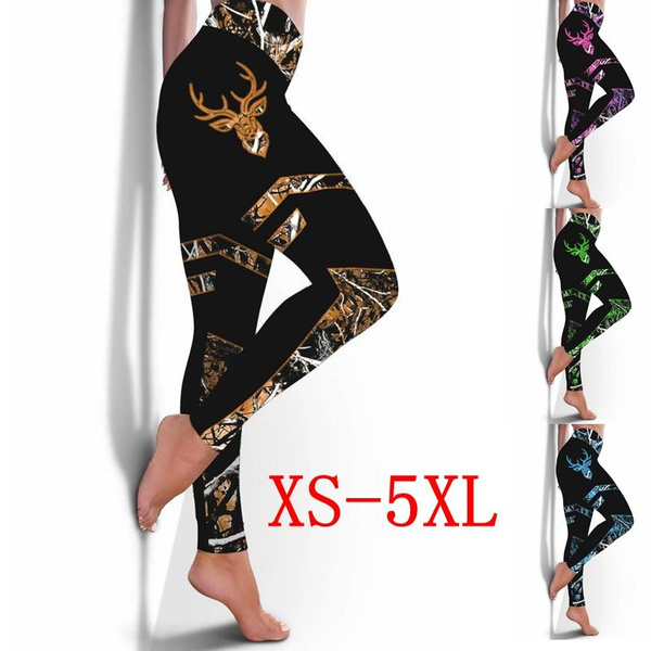 New Women Fashion Deer Print Yoga Pants 