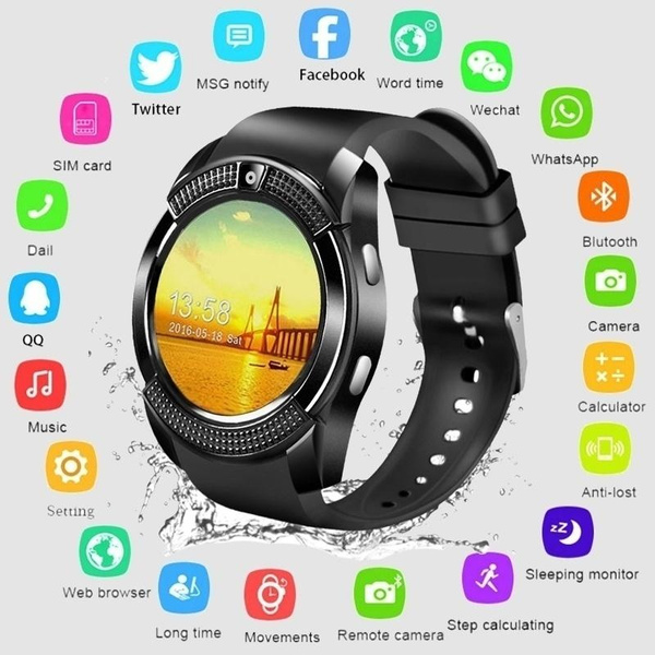 Wireless Bluetooth Touch Screen Smart Watch Reminder Monitor for IOS  Android Anti-lost Camera PK Samsung Watch Huawei Watch | Wish