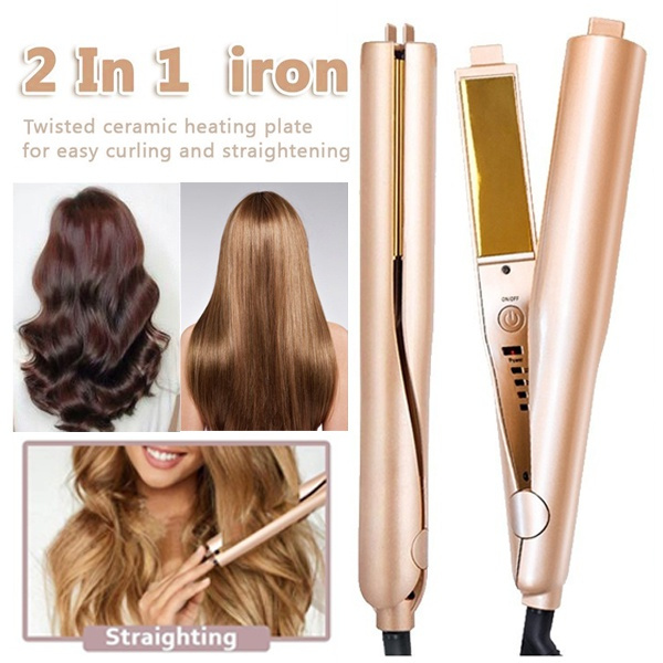 2 in 1 twist straightening curling iron