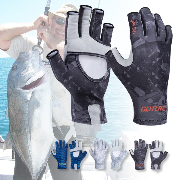 Goture Fingerless Fishing Gloves Sun Gloves UPF50+ are Designed