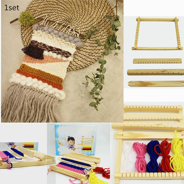 Kids Wooden Weaving Loom Hand Crafted 1 Set Weaving Loom Kit DIY