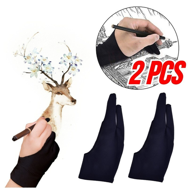 Artist Drawing Glove Black 2 finger anti-fouling Gloves for any