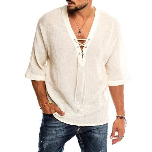 lace up v neck shirt