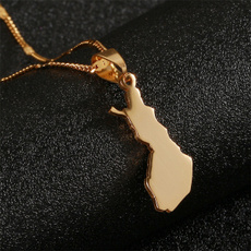 trendy necklace, Steel, mappendant, Jewelry