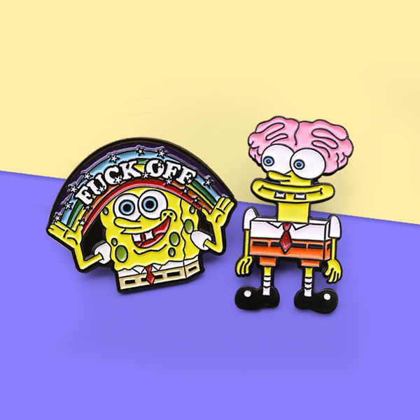 Cartoon Movie SpongeBob Pin Brooch Sponge-bob Series Anime Enamel Pin ...