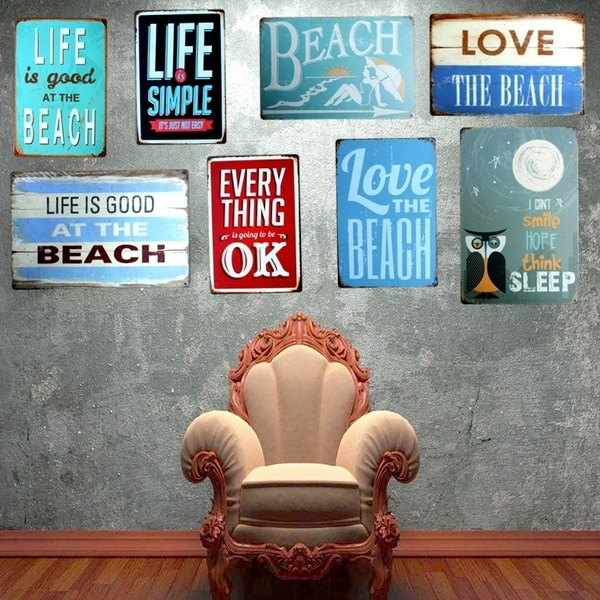 Retro Metal Tin Sign Prints Poster Wall Art Decor Life is Good At the Beach Retro Metal Tin Sign Prints Poster Wall Art Decor Life is Good At the Beach