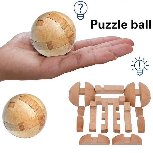 Wooden Sphere Puzzle Ball Brain Teasers Toy Intelligence Game For Adults/Kids 