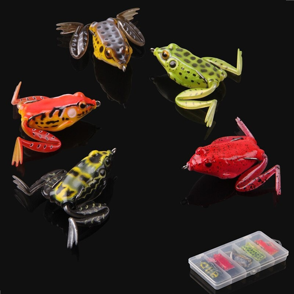 5pcs/box 16g Frog Fishing Lures Kit Snakehead Lure Topwater Floating Ray  Frog Artificial Bait pesca isca for trout bass fishing
