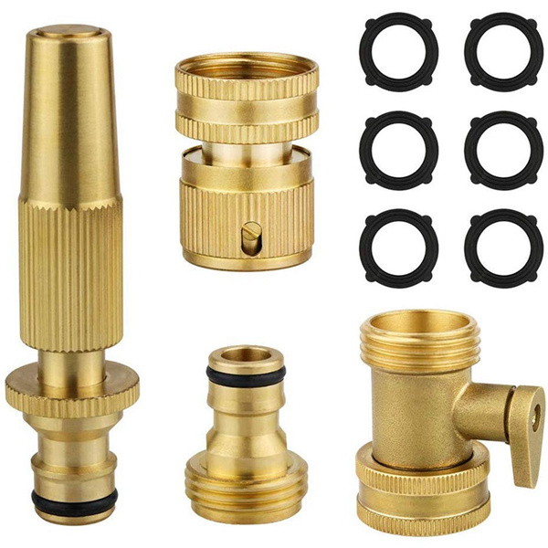 Garden Hose Quick Connect 3 4 Inch Solid Brass Fittings Shut Off High Pressure Nozzle Wish - Garden Hose Quick Connect Solid Brass Garden Hose Quick Connect 3 4 Inch Solid Brass Fittings Shut Off High Pressure Nozzle Wish - Garden Hose Quick Connect Solid Brass