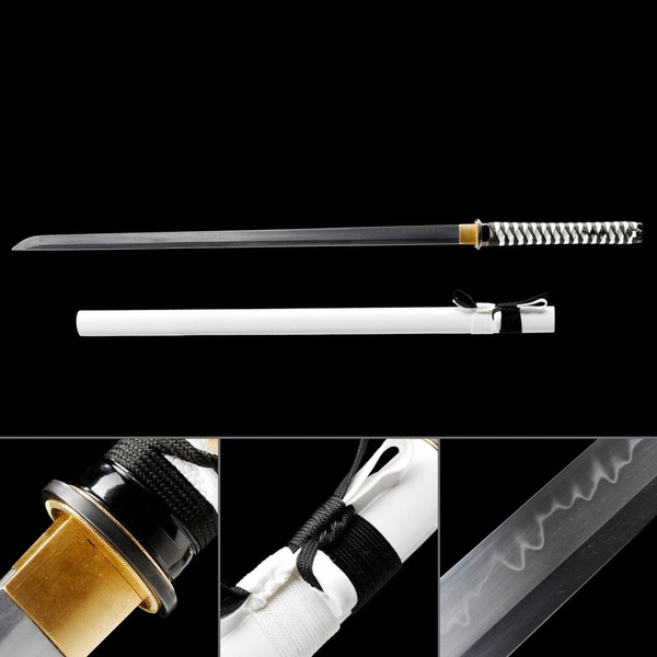 Hand Forged Full Tang Short Naginata Samurai Swords With Granite Style Scabbard 