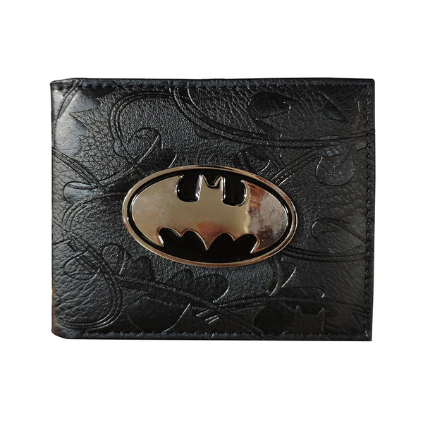 Anime Batman Purses PU Leather Metal Logo Fashion Wallet Wish