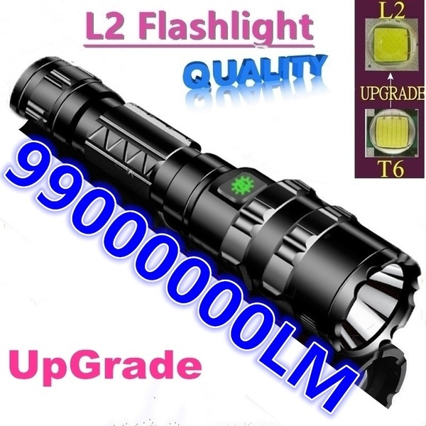 L2 LED Flashlight USB Rechargeable 5 Modes Tactical Torch White Light Hunting 