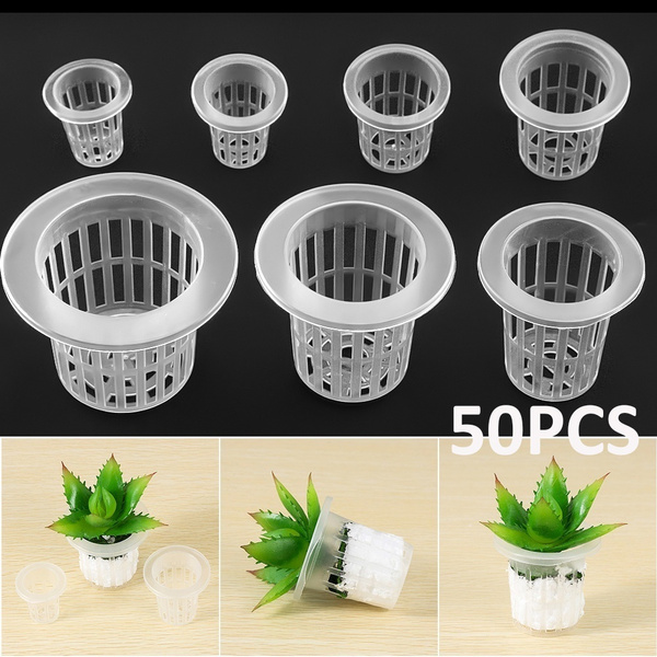 50Pcs Hydroponic Colonization Mesh Pot Net Cup Basket  Planting  Nursery Plant! 