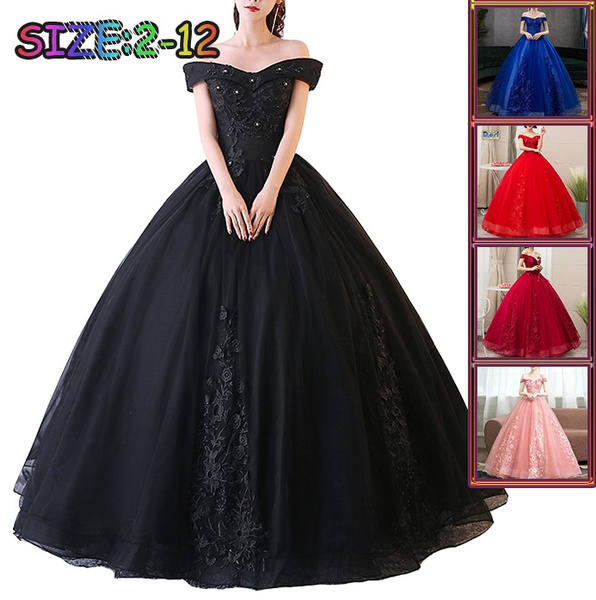 Red Pink Dresses Off The Shoulder Appliques Beading Vestidos De Gala Largos Prom Dress Puffy Masquerade Ball Gowns