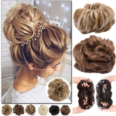 Synthetic, naturallookhairextension, hairscrunchie, Elastic