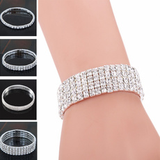 Sterling, Crystal Bracelet, DIAMOND, multi-layer bracelet