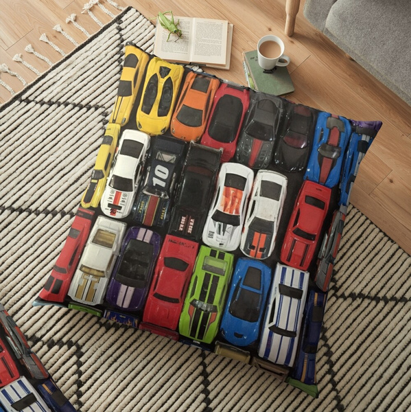 Hot Wheels Car Park Print Pillow Cover Sofa Cushion Living Room Bedroom Decor Polyester Case Wish Hot Wheels Car Park Print Pillow Cover, Sofa On Wheels Car