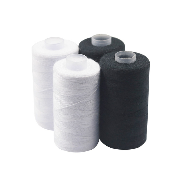 2PCS 500M Strong and Durable Sewing Threads for Sewing Polyester Thread  Clothes Sewing Supplies Accessories White Black