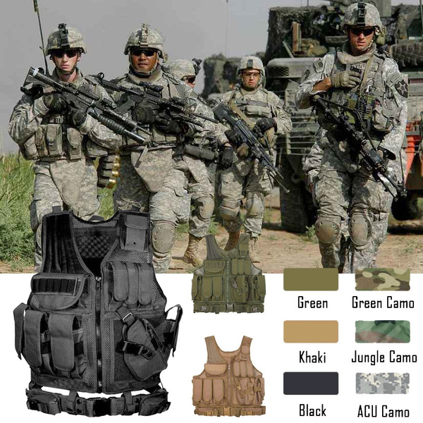 Details about   SWAT Vest Tactical Gear Pouch Pockets Camo Outdoor CS Army Cosplay Paintball 