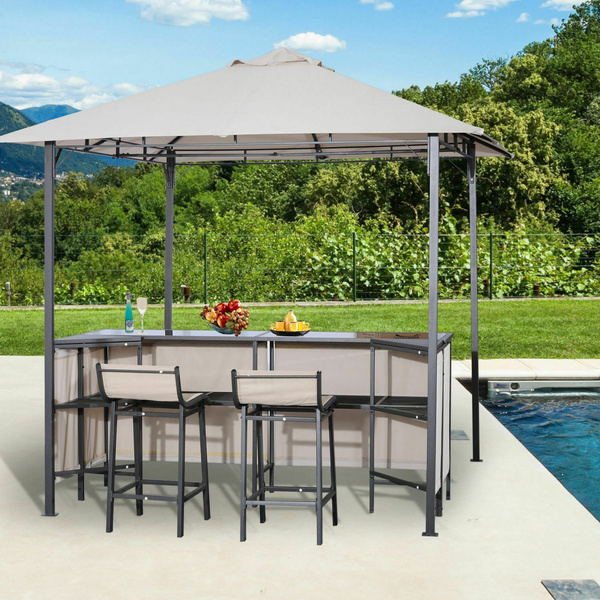 patio bar set with canopy