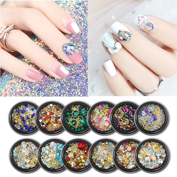 New York Mixed Size Colorful Rhinestones for Nails 3D Crystal Stones Nail  Art Decoration DIY Design Manicure Diamonds