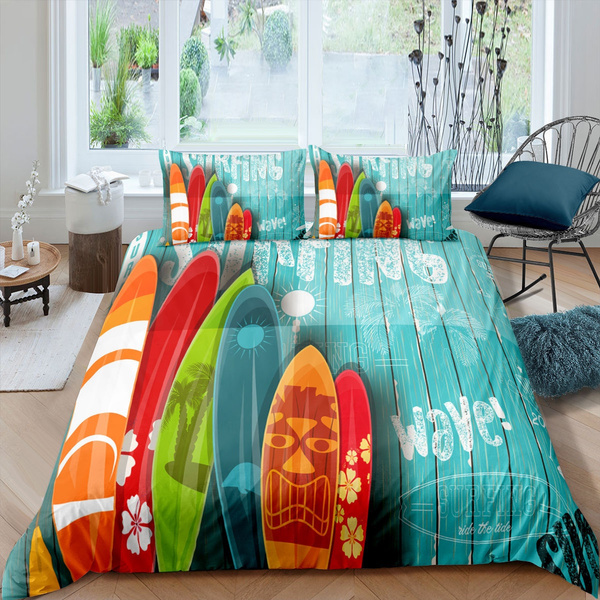 Beach Comforter Cover For Kids Boys, Twin Bed Comforter Sets Toddler Girl Uk