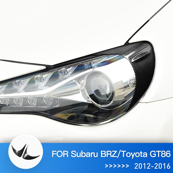 SUNBREATH Real Carbon Fiber Front Headlight Eyebrow Sticker Trim Cover Sticker Exterior Accessories Decoration Compatible with Subaru BRZ Toyota 86 2020 2019 2018 2017 2016 Black 2PCS 