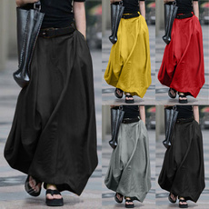 plussizeskirt, summer skirt, looseskirt, plaidcolorskirt