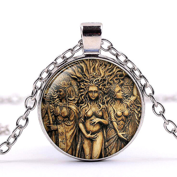 Women Silver 18k Gold Black Plated Triple Goddess Pendant Necklace Wiccan Jewelry Moon Wish - Triple Moon Pendant Necklace Women Silver 18k Gold Black Plated Triple Goddess Pendant Necklace Wiccan Jewelry Moon Wish - Triple Moon Pendant Necklace