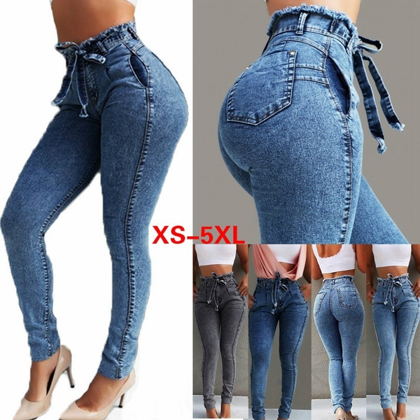 Jeans for Women Ladies Fashion High Waist Stretch Jeans Female Casual  Straight Denim Pants Jeans Women