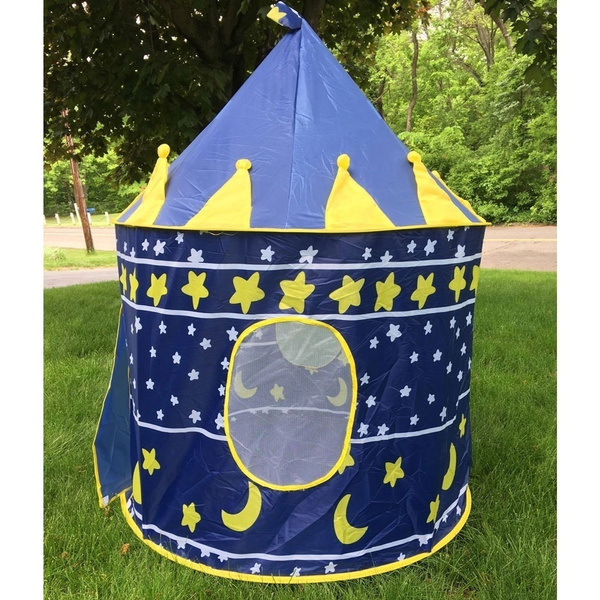 Portable Folding Fairy Play Tent Children Kids Castle Cubby Play House Toy Blue 