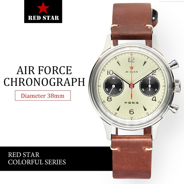 38mm gele wijzerplaat 1963 chronograaf horloges heren hand wind ST1901  zeemeeuw beweging zwanenhals heren mechanisch horloge acrylglas | Wish