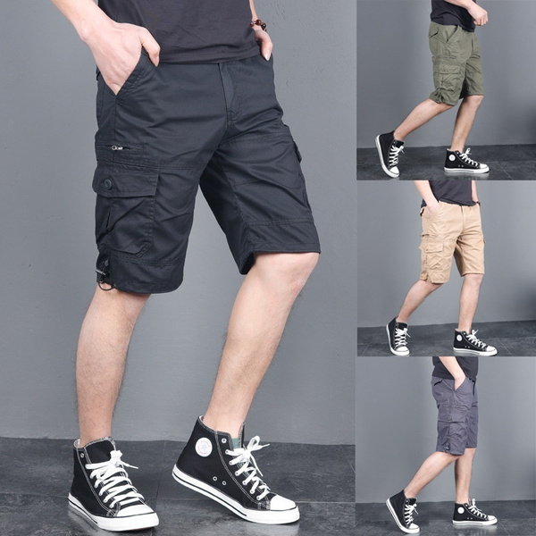 Men's Fashion Multi-pocket Short Overalls Casual Cargo Shorts Pants