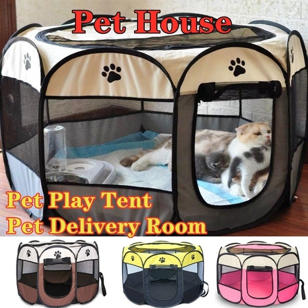 Portable Folding Playpen Pet Crate Room Puppy Exercise Kennel Cat Outdoor Cage 