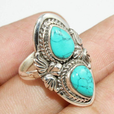 Antique, Sterling, Turquoise, 925 silver rings