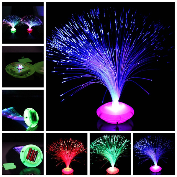 Color Changing LED Fiber Optic Night Light Lamp Stand Home Decor Colorful CYG$