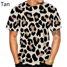 Summer, polyestertshirt, leopardtshirt, roundnecktshirt