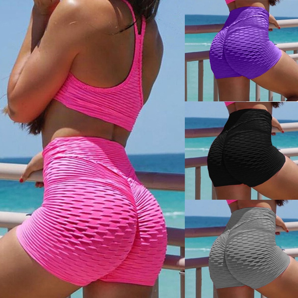 8 Colors Summer Women Anti-Cellulite Yoga Shorts Gym Cellulite Push Up Workout  Fitness Scrunch Thin Skinny Sports Running Yoga Shorts