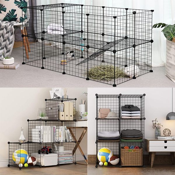 SIMPDIY Pet Playpen,DIY Small Animals Cage for Indoor/Outdoor Use,Portable Wire Fence for Bunnies Hamster and Puppies,10 Panels 11.4X14.1 inch Guinea Pigs Kitties 