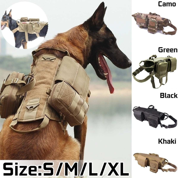 NEW High Quality Army Tactical Dog Vest Set Military Dog Clothes Training  Load Bearing Harness SWAT Dog Training Rescue Vest Harness