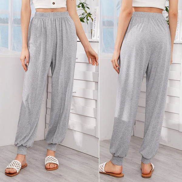 Details about   Fashion Women Sport Yoga Leggings Solid Activewear Jogger Track Cuff Sweatpants 