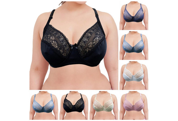 Womens Plus Size Bras Full Coverage Lace Underwire Unlined Bra Up To J  Coffee Liqueur 32C