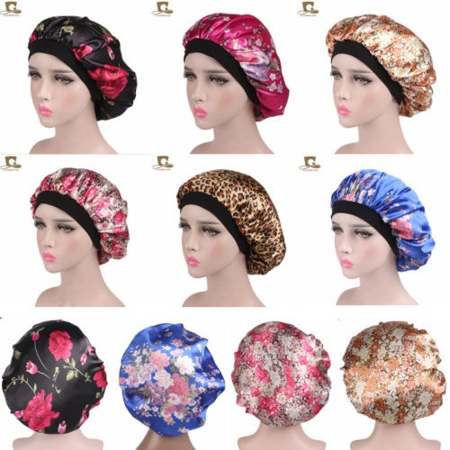 Women Soft Pure Satin Silk Sleeping Cap Night Sleep Hat Hair Care ...